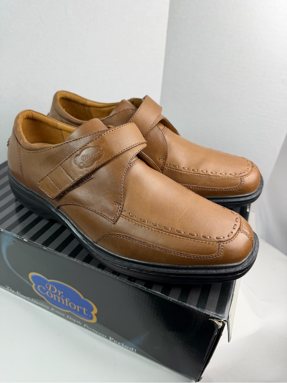 Dr. Comfort 6221 Frank Brown Leather Adjustable Strap Oxford Shoes Men's US 12W